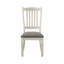 Ensemble de table de salle à manger 5 pièces à finition blanche antique avec 6 tiroirs et 4 chaises d'appoint rembourrées