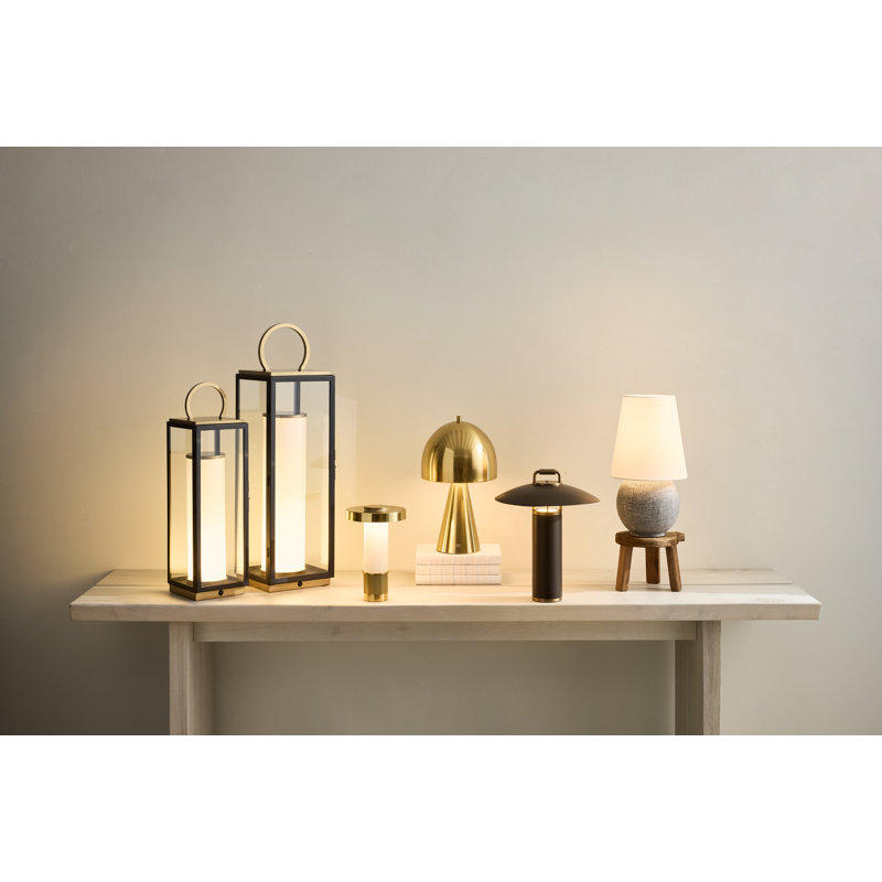 HOPKINTON Rechargeable Table Lamp, Black, Black