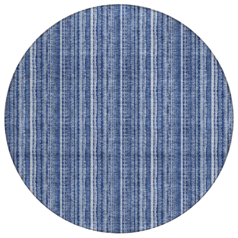 Tapis intérieur lavable rayé 8 po Denim