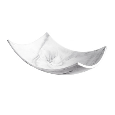 Creative Scents White Marble Look Coffee Table Decor for Living/Dining Room, Modern White Catch