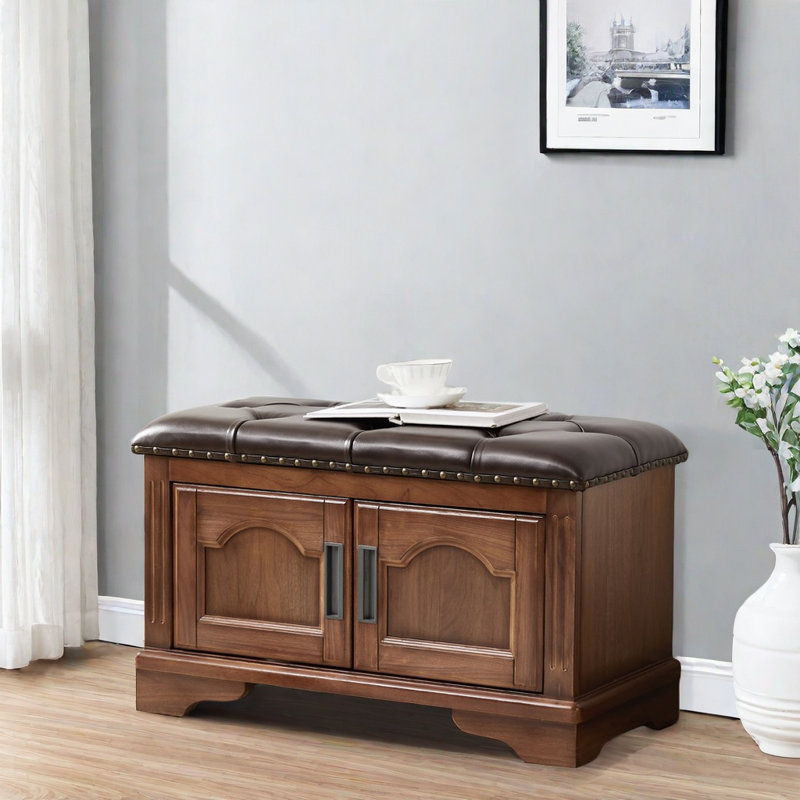Banc de rangement pour 6 paires de chaussures, Noir