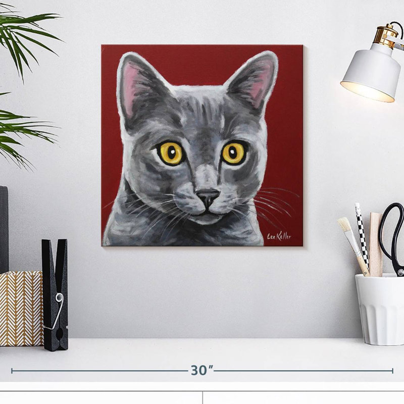 Crowle gris chat Oliver, H 16 po x l 16 po