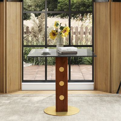 Table carrée en verre trempé 33,5 po Modern Modern