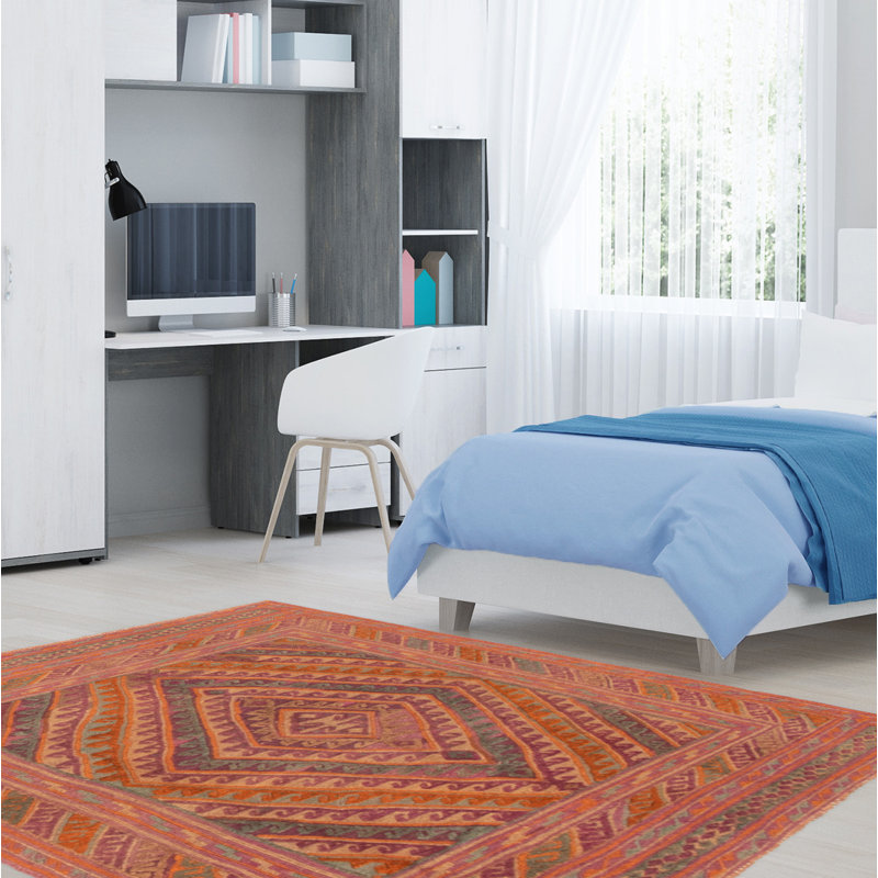 Tapis unique en laine noué à la main 4 pi 9 po x 5 pi 10 po nouvel âge Jiaqi