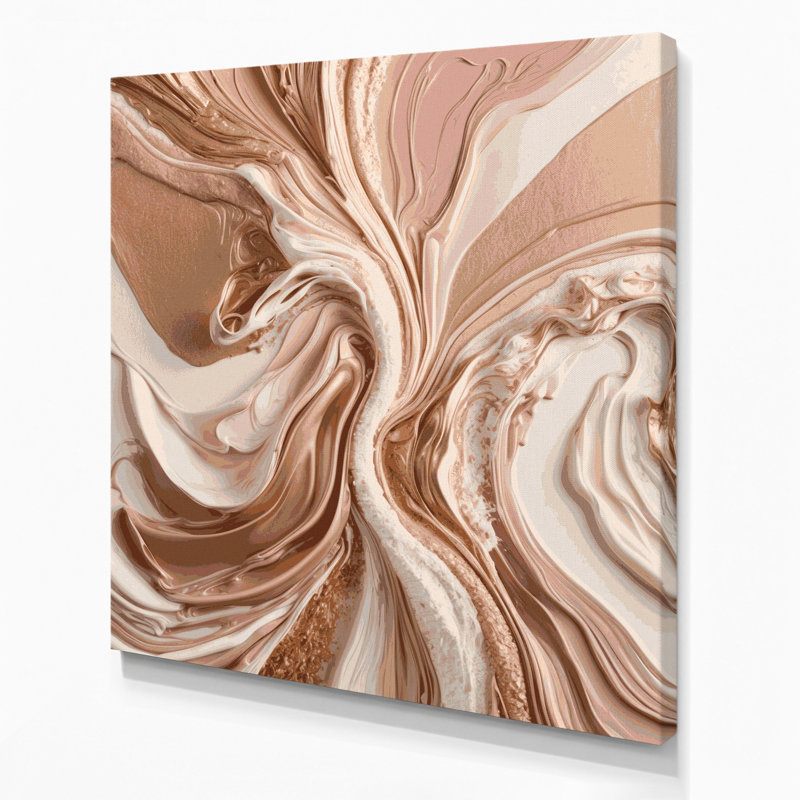 Abstrait art fluide sur toile grise 79, H 12 po x l 12 po