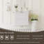 Meuble-lavabo mural moderne 24 po avec lavabo, tiroirs à fermeture en douceur, blanc brillant, faible coût d'entretien