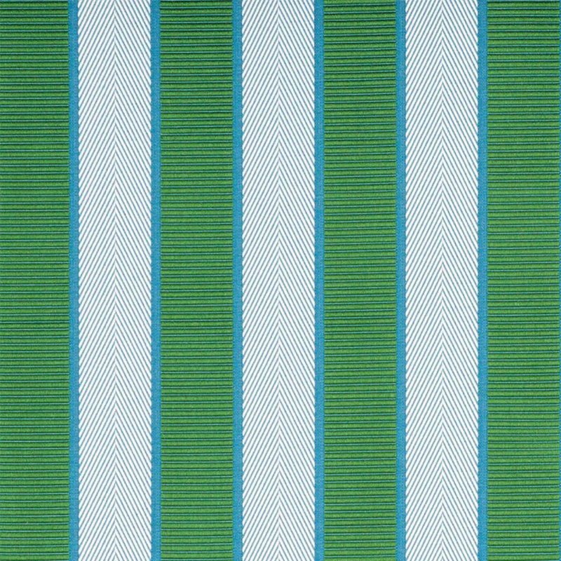 Tissu à rayures Schumacher x Timothy Corrigan, Émeraude