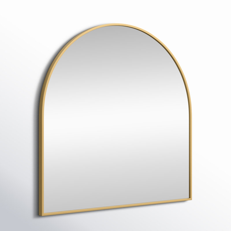 Sabine Metal Arch Wall Mirror, Brass, 30" x 30"