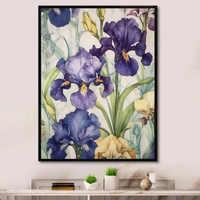 Impression mauve et verte de l'iris II sur toile