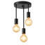 Luminaire suspendu moderne réglable à 3 lumières, lampe de plafond en métal noir avec douille E27, lustre industriel minimaliste pour la cuisine de la salle à manger (ampoules non incluses)