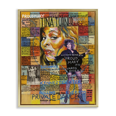 Tina Turner Collage Framed Floater Canvas Wall Art by Sabin