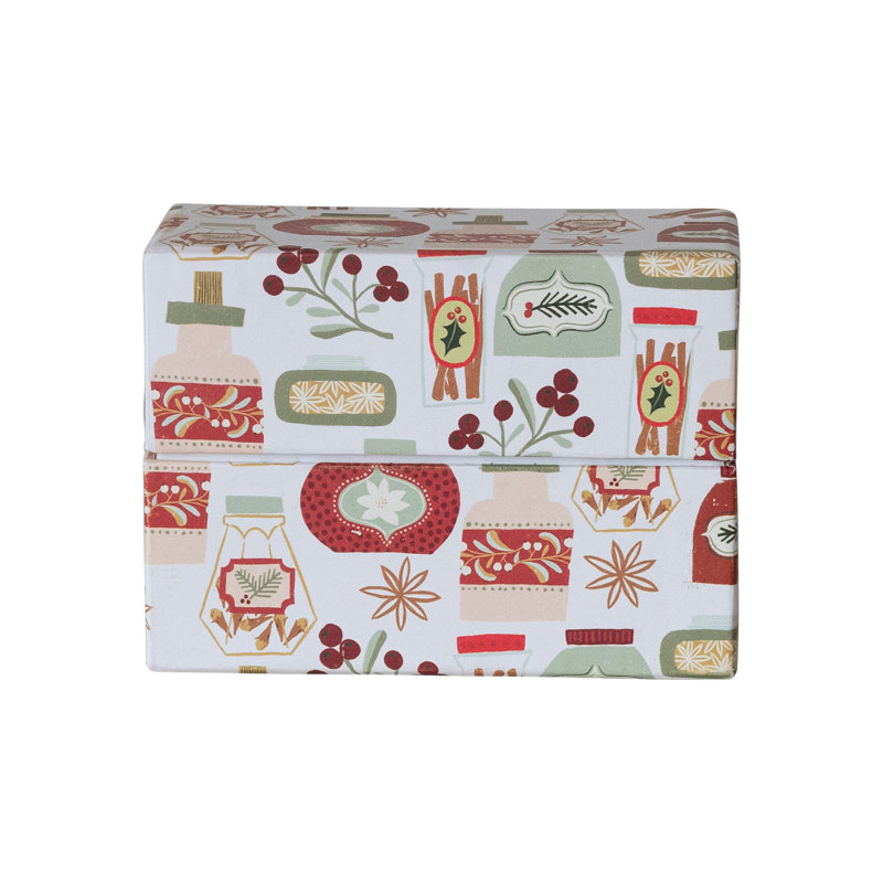 Boîte de recettes en papier Holiday
