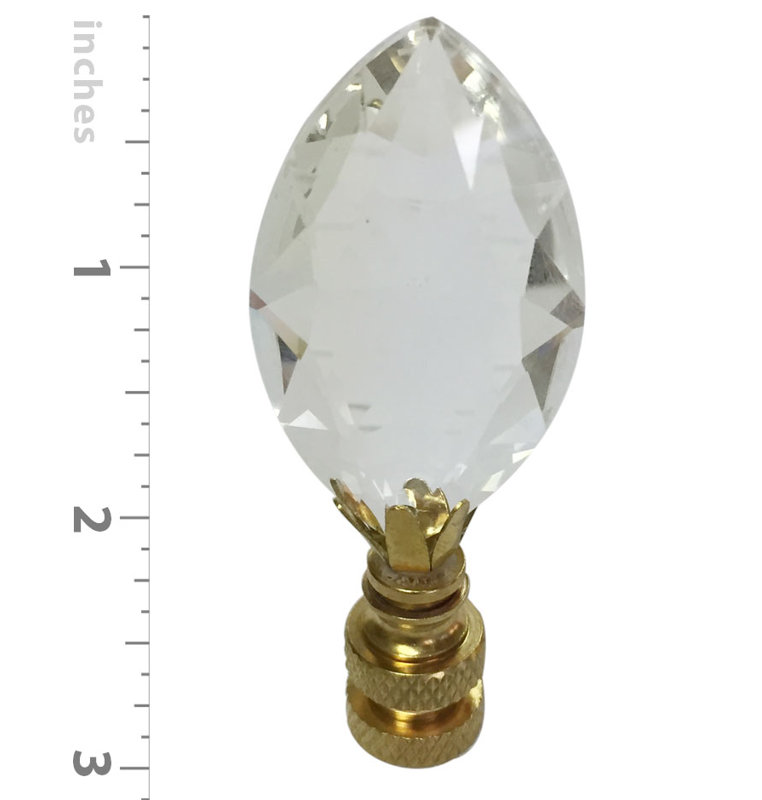 Pear Shaped K9 Crystal Lamp Finial