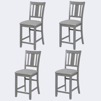 Ensemble de 4 chaises de salle à manger à hauteur de comptoir, chaise de cuisine avec siège rembourré, chaise d'appoint rembourrée pour salle à manger, salon