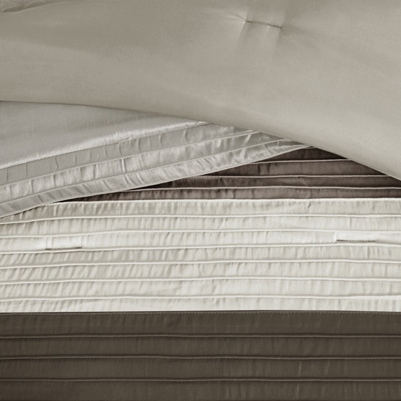 Full Natural Microfiber Reversible 7-Piece Comforter Set