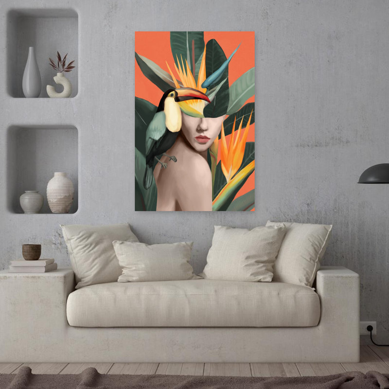 Art mural tropical tropical, H 36 po x l 24 po