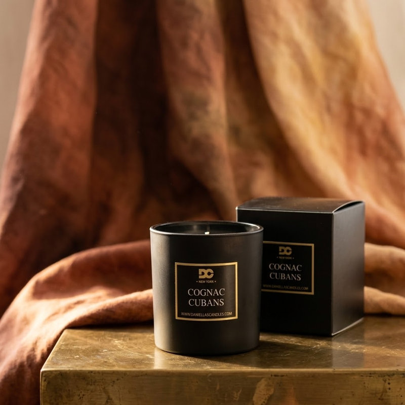 Cognac Cubans Scented Candle, 50 Hours Burn Time, Natural Soy Wax