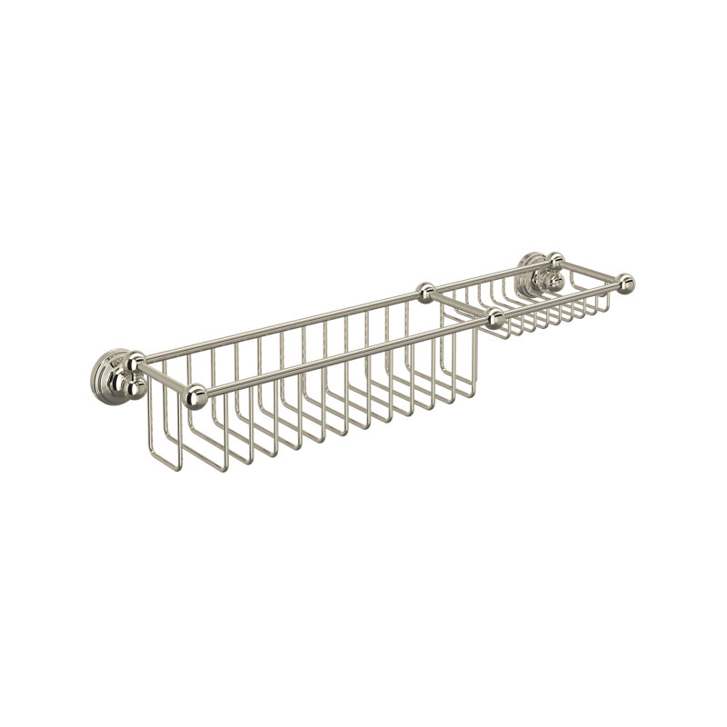 Perrin & Rowe 20" Bottle Basket With Soap Tray, Polished Nickel