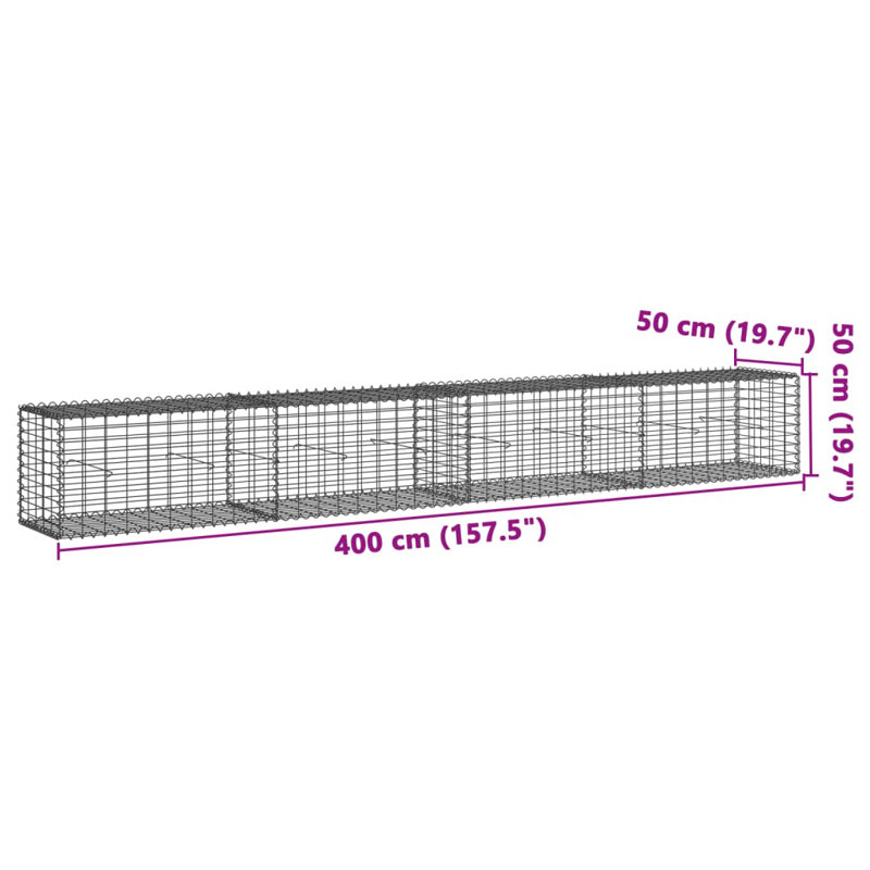 Annot Metal Border Fencing, 50cm H x 400cm W x 50cm D