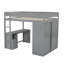 Lit mezzanine gris moderne avec placards, 2 bureaux et une armoire - Option 2 lits simples pleine grandeur avec option d'économie d'espace-2001209159-2001209157