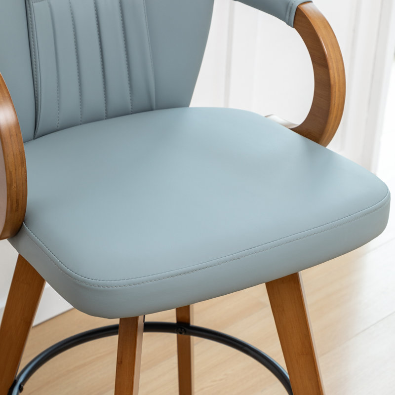 Modern Upholstered Leather Swivel 30 inch Bar Stools & Counter Stools, Bar Stool (30" Seat Height), Blue