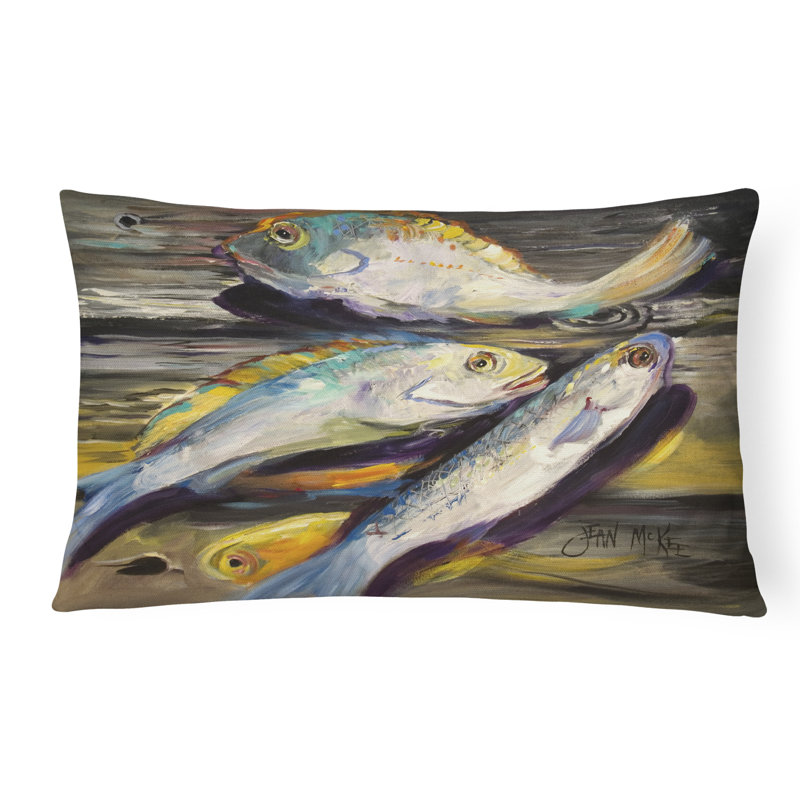 Coussin intérieur/extérieur en poissons sur le dock
