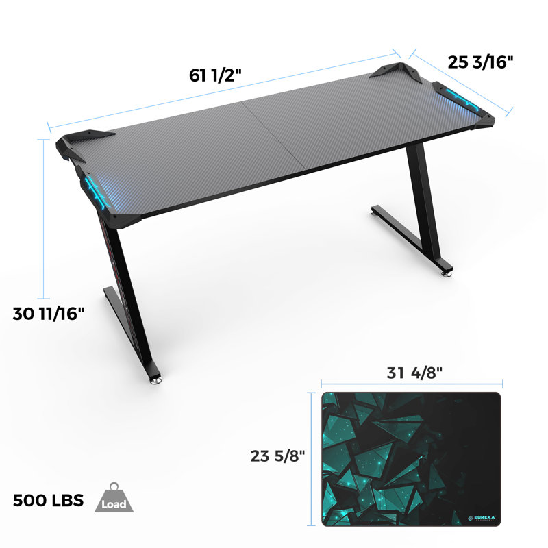 Bureau de jeu 61 po avec pieds en forme de Z