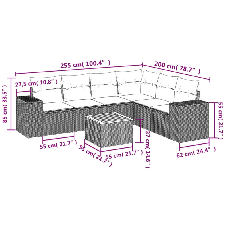 Ensemble de canapé de jardin Vidaxl
