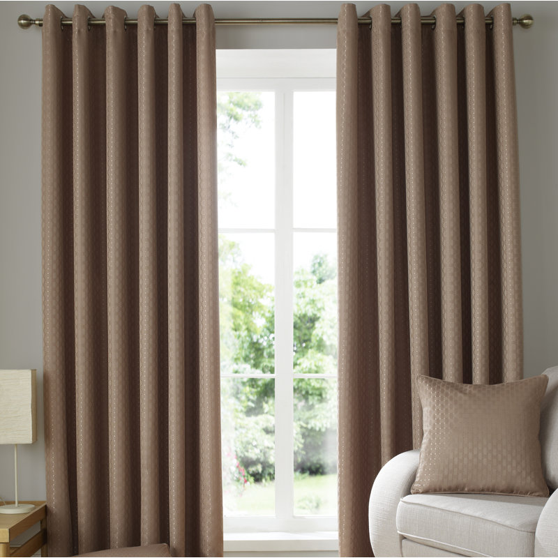 Solitaire Room Darkening Curtain Pair, Latte, 167 W x 182 D cm