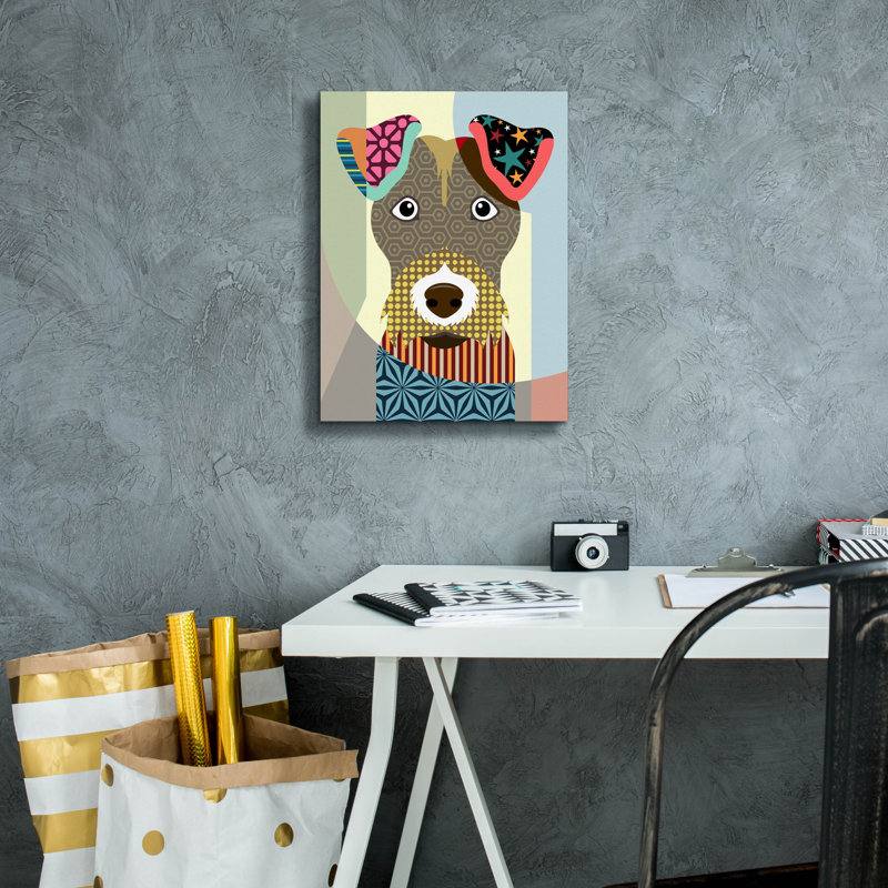 «Wire Fox Terrier» par Lanre Adefioyue, H 16 po x l 12 po x P 0,75 po