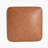 Upholstered Square PU Leather Ottoman,Tan