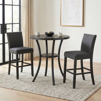 Carliana 2 - Person Solid Wood Top Four Leg Dining Set