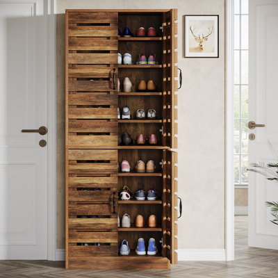 Set of 2 70.8" Tall Shoe Cabinet