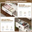 Dresser with Mirror, White Dresser for Bedroom, 8 Drawers Makeup Vanity with LED Mirror