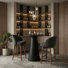 Modern 30" Round Counter Height Dining Set with 2 Upholstered Swivel Counter Stools