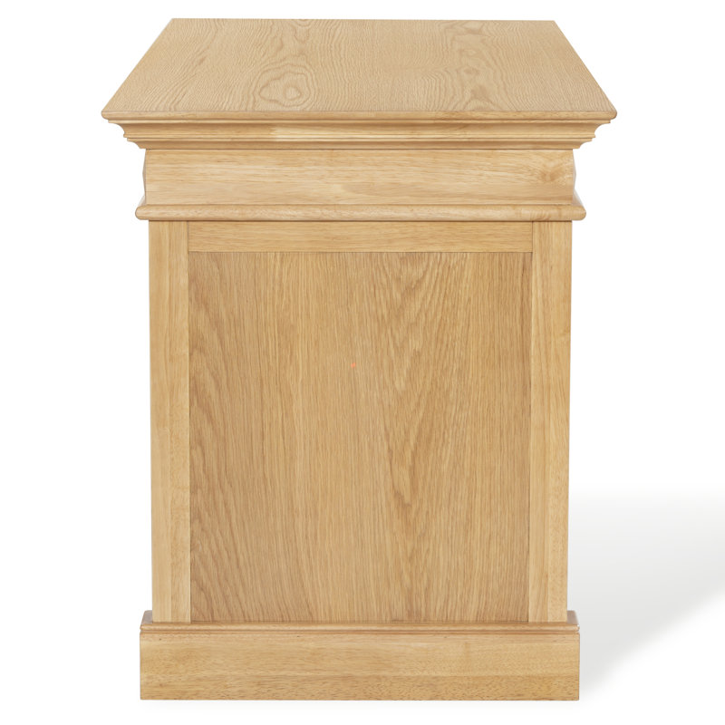 Bureau en bois 4 tiroirs Shorecrest, Natural / Brass
