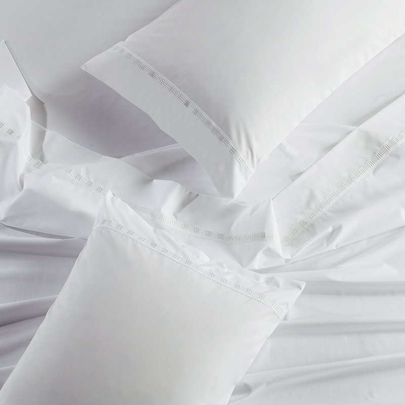 Ensemble de draps 100% satin de coton 233 fils Hotel Tencel, Grand, Blanc
