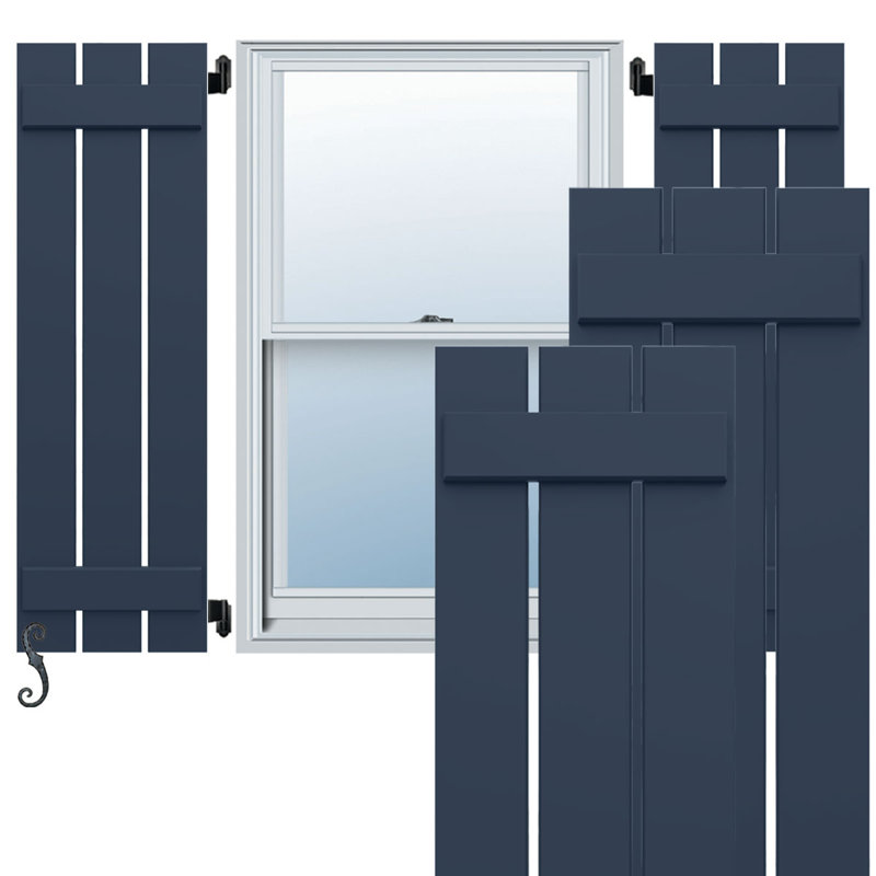 Volets en composite à trois planches EnduraCore l 17 1/8 po x H 48 po, bleu nuit sans étoile (par paire - quincaillerie non incluse)