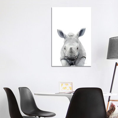 Baby Rhinceros 1 Piece Wrapped Canvas Painting