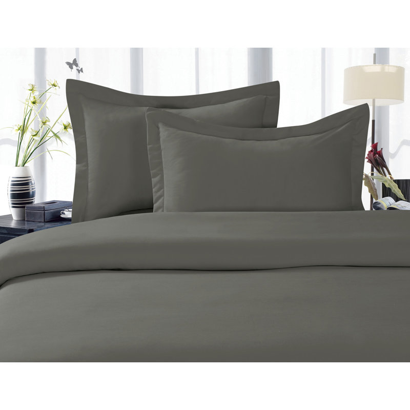 Brushed Microfiber Pillow Sham, Soft Breathable Decorative Pillow Cover, King, Gray