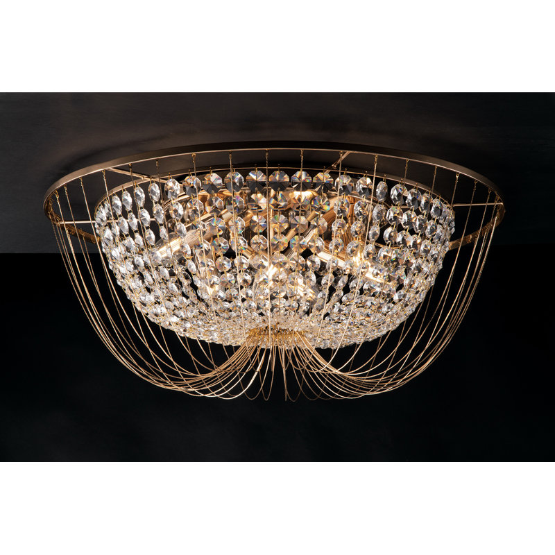 Graf Flush Mount, 24cm H x 60cm W x 60cm D, 6 Lights, Gold