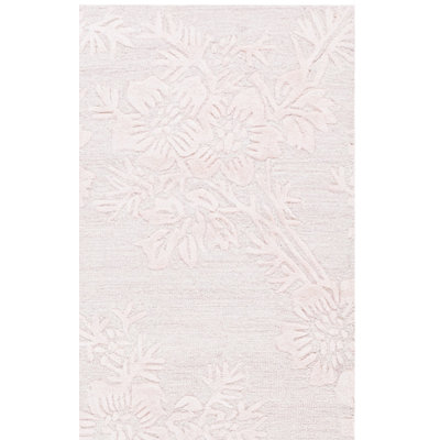 Tapis ivoire / gris anthracite en laine, coton et viscose touffeté à la main