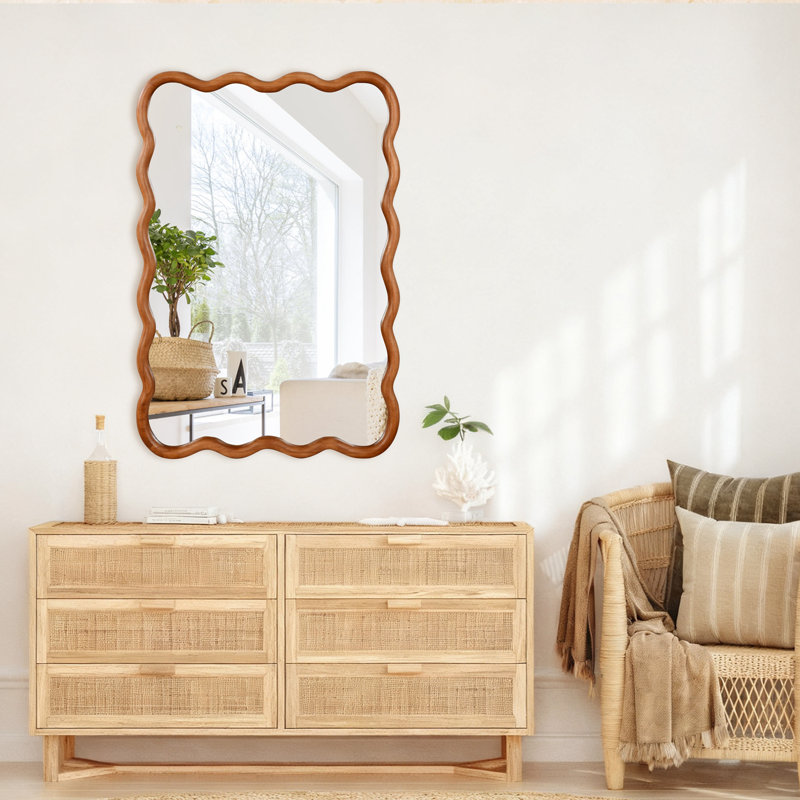 Cadre décoratif ondulé en bois Chesney, Yellow Brown