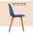 Bozhan Dining Chairs - Armless Side Chairs with Natural Wooden Legs - Set of 2 Modern Kitchen & Dining Room Chairs, Blue-1229535003