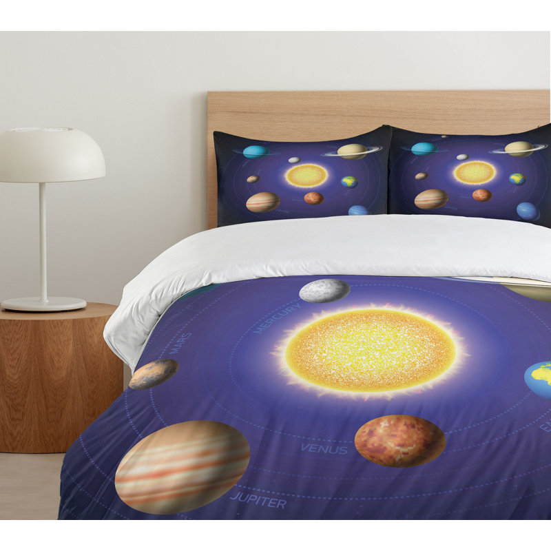 Space Modern & Contemporary Geometric Shapes Duvet Cover, Twin