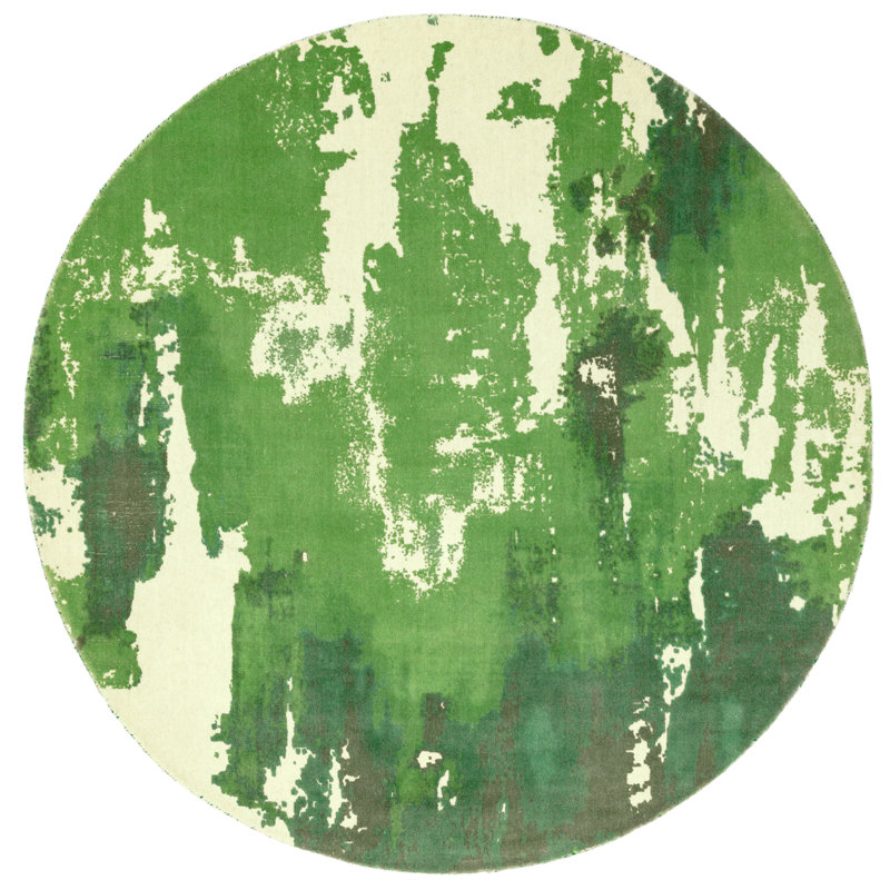 Anwen Abstract Wool Hand Woven Area Rug, Round 200 x 200cm