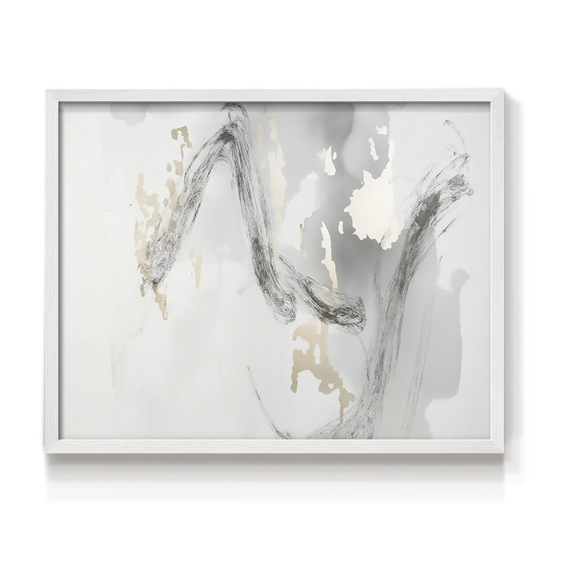 Série abstraite-XXXVI-reproduction encadrée, H 22 po x l 28 po, Blanc