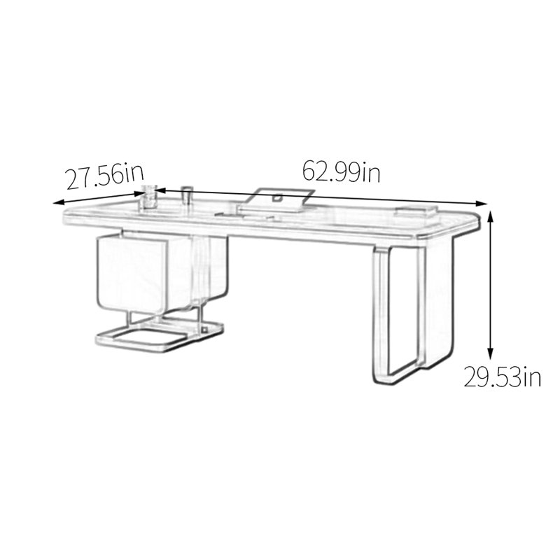 Degeorge, H 29,53 po x l 62,99 po x P 27,56 po
