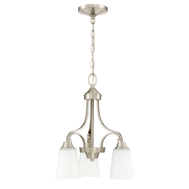 Lustre traditionnel à 3 lumières à abat-jour Colfax, Nickel poli brossé