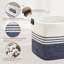Large Woven Rope Laundry Basket,1(Denim Blue)